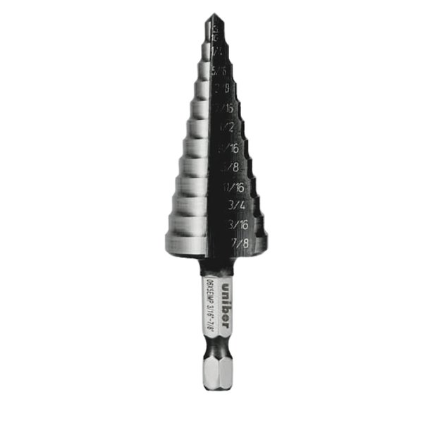 Unibor 3/16in TO 1/2in  Multicut Impact Shank Step Drill 06X7EIMP
